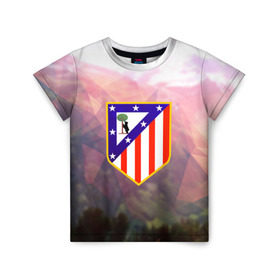 Детская футболка 3D с принтом Атлетико Мадрид , 100% гипоаллергенный полиэфир | прямой крой, круглый вырез горловины, длина до линии бедер, чуть спущенное плечо, ткань немного тянется | атлетико