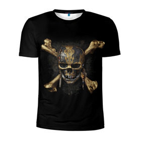 Мужская футболка 3D спортивная с принтом Пираты Карибского моря 5 , 100% полиэстер с улучшенными характеристиками | приталенный силуэт, круглая горловина, широкие плечи, сужается к линии бедра | мертвецы | салазар