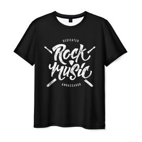 Мужская футболка 3D с принтом Rock Music , 100% полиэфир | прямой крой, круглый вырез горловины, длина до линии бедер | alternative | band | metal | music | nickelback | rock | альтернатива | барабан | гитара | инструмент | метал | музыка | найклбэк | нирвана | рок