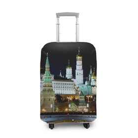 Чехол для чемодана 3D с принтом Москва , 86% полиэфир, 14% спандекс | двустороннее нанесение принта, прорези для ручек и колес | город | ночь | пейзаж