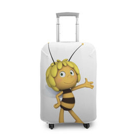 Чехол для чемодана 3D с принтом Пчелка Майя , 86% полиэфир, 14% спандекс | двустороннее нанесение принта, прорези для ручек и колес | пчелка майя