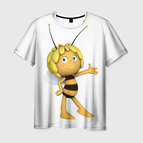 Мужская футболка 3D с принтом Пчелка Майя , 100% полиэфир | прямой крой, круглый вырез горловины, длина до линии бедер | пчелка майя