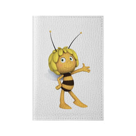 Обложка для паспорта матовая кожа с принтом Пчелка Майя , натуральная матовая кожа | размер 19,3 х 13,7 см; прозрачные пластиковые крепления | Тематика изображения на принте: пчелка майя
