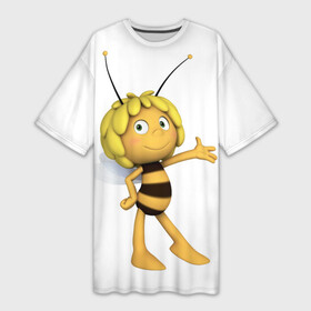 Платье-футболка 3D с принтом Пчелка Майя ,  |  | Тематика изображения на принте: пчелка майя