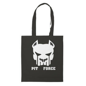 Сумка 3D повседневная с принтом Pit Force , 100% полиэстер | Плотность: 200 г/м2; Размер: 34×35 см; Высота лямок: 30 см | pit force | белый | боец | друг человека | животные | питбуль | порода | собака | цвет | чёрный