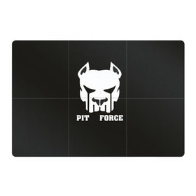 Магнитный плакат 3Х2 с принтом Pit Force , Полимерный материал с магнитным слоем | 6 деталей размером 9*9 см | Тематика изображения на принте: pit force | белый | боец | друг человека | животные | питбуль | порода | собака | цвет | чёрный