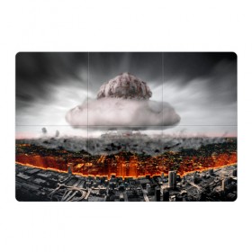 Магнитный плакат 3Х2 с принтом Атомный взрыв , Полимерный материал с магнитным слоем | 6 деталей размером 9*9 см | Тематика изображения на принте: city | earth | explosion | heaven | mushroom | nuclear | атомный | взрыв | город | гриб | земля | небо