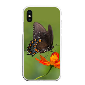 Чехол для iPhone XS Max матовый с принтом Бабочка 4 , Силикон | Область печати: задняя сторона чехла, без боковых панелей | бабочка | цветок