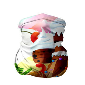 Бандана-труба 3D с принтом Candy Town , 100% полиэстер, ткань с особыми свойствами — Activecool | плотность 150‒180 г/м2; хорошо тянется, но сохраняет форму | конфеты | пирожные | сладости | яркий
