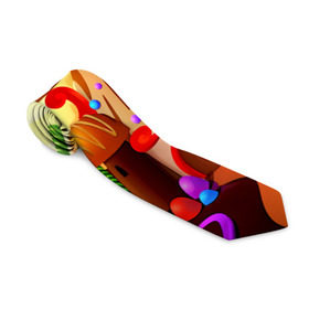 Галстук 3D с принтом Candy Town , 100% полиэстер | Длина 148 см; Плотность 150-180 г/м2 | конфеты | пирожные | сладости | яркий