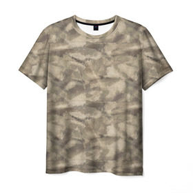 Мужская футболка 3D с принтом Камуфляж , 100% полиэфир | прямой крой, круглый вырез горловины, длина до линии бедер | камуфляж | песок | пустыня | разведка | спецназ