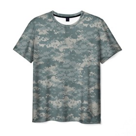 Мужская футболка 3D с принтом Камуфляж пиксельный , 100% полиэфир | прямой крой, круглый вырез горловины, длина до линии бедер | армия | камуфляж | пиксель