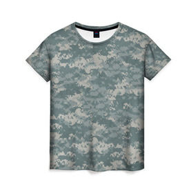 Женская футболка 3D с принтом Камуфляж пиксельный , 100% полиэфир ( синтетическое хлопкоподобное полотно) | прямой крой, круглый вырез горловины, длина до линии бедер | армия | камуфляж | пиксель