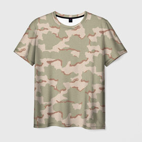 Мужская футболка 3D с принтом Камуфляж пустынный 3х цветный , 100% полиэфир | прямой крой, круглый вырез горловины, длина до линии бедер | камуфляж | пустыня