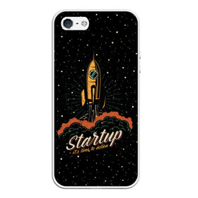 Чехол для iPhone 5/5S матовый с принтом Startup Space , Силикон | Область печати: задняя сторона чехла, без боковых панелей | cosmos | galaxy | planet | rocket | space | star | взлет | галактика | звезды | корабль | космос | планета | ракета