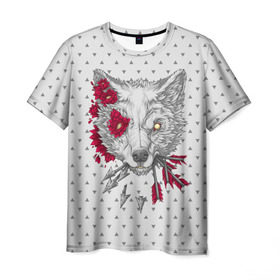 Мужская футболка 3D с принтом Волчья ярость , 100% полиэфир | прямой крой, круглый вырез горловины, длина до линии бедер | animal | beast | love | moon | nature | night | rage | roar | star | wolf | вой | волк | волчица | животное | звезды | зверь | луна | любовь | ночь | природа | рык | хищник | ярость