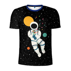 Мужская футболка 3D спортивная с принтом Космический романтик , 100% полиэстер с улучшенными характеристиками | приталенный силуэт, круглая горловина, широкие плечи, сужается к линии бедра | astronaut | cosmonaut | cosmos | galaxy | moon | planet | space | star | астронавт | галактика | звезды | космонавт | космос | луна | планета | скафандр