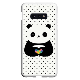 Чехол для Samsung S10E с принтом Любовь панды , Силикон | Область печати: задняя сторона чехла, без боковых панелей | Тематика изображения на принте: animal | bear | beast | forest | heart | love | nature | panda | животное | зверь | лес | любовь | медведь | панда | природа | сердце | страсть