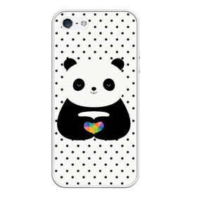 Чехол для iPhone 5/5S матовый с принтом Любовь панды , Силикон | Область печати: задняя сторона чехла, без боковых панелей | Тематика изображения на принте: animal | bear | beast | forest | heart | love | nature | panda | животное | зверь | лес | любовь | медведь | панда | природа | сердце | страсть