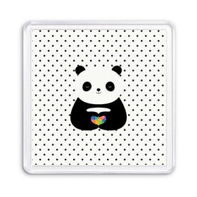 Магнит 55*55 с принтом Любовь панды , Пластик | Размер: 65*65 мм; Размер печати: 55*55 мм | animal | bear | beast | forest | heart | love | nature | panda | животное | зверь | лес | любовь | медведь | панда | природа | сердце | страсть
