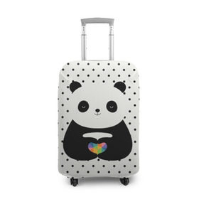 Чехол для чемодана 3D с принтом Любовь панды , 86% полиэфир, 14% спандекс | двустороннее нанесение принта, прорези для ручек и колес | animal | bear | beast | forest | heart | love | nature | panda | животное | зверь | лес | любовь | медведь | панда | природа | сердце | страсть