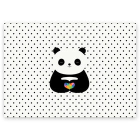 Поздравительная открытка с принтом Любовь панды , 100% бумага | плотность бумаги 280 г/м2, матовая, на обратной стороне линовка и место для марки
 | animal | bear | beast | forest | heart | love | nature | panda | животное | зверь | лес | любовь | медведь | панда | природа | сердце | страсть