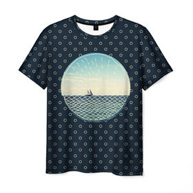 Мужская футболка 3D с принтом Морское настроение , 100% полиэфир | прямой крой, круглый вырез горловины, длина до линии бедер | beach | ocean | sea | ship | summer | sun | tourism | tourist | water | wave | вода | волна | капитан | корабль | лето | море | океан | пляж | солнце | судно | туризм | турист