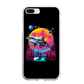 Чехол для iPhone 7Plus/8 Plus матовый с принтом Ретро акула , Силикон | Область печати: задняя сторона чехла, без боковых панелей | Тематика изображения на принте: retro | shark