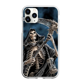 Чехол для iPhone 11 Pro матовый с принтом Скелетон , Силикон |  | death | skeleton | skull | капюшон | коса | скелет | череп