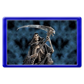 Магнит 45*70 с принтом Скелетон , Пластик | Размер: 78*52 мм; Размер печати: 70*45 | death | skeleton | skull | капюшон | коса | скелет | череп