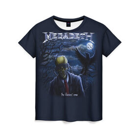 Женская футболка 3D с принтом Megadeth. The Blackest Crow , 100% полиэфир ( синтетическое хлопкоподобное полотно) | прямой крой, круглый вырез горловины, длина до линии бедер | dave | megadeth | metal | mustaine | rattlehead | rock | thrash | vic | дейв | мастейн | мегадет | метал | рок | треш