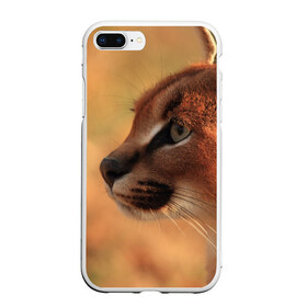Чехол для iPhone 7Plus/8 Plus матовый с принтом Рысь , Силикон | Область печати: задняя сторона чехла, без боковых панелей | амурский | животные | киса | кот | котенок | кошка | пума | рысь | серый | тигр | хищник