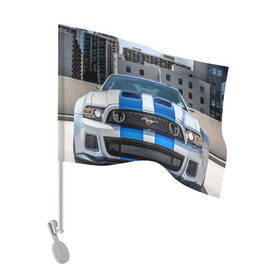 Флаг для автомобиля с принтом Ford Shelby , 100% полиэстер | Размер: 30*21 см | ford | mustang | shelby | авто | автомобили | машины | новинки | полоски | фары | форд