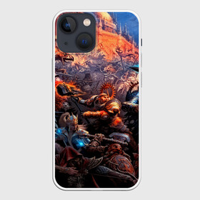 Чехол для iPhone 13 mini с принтом Warhammer ,  |  | Тематика изображения на принте: blood angels | space marine | warhammer 40k | wh40k | броня | воина | воины | солдаты