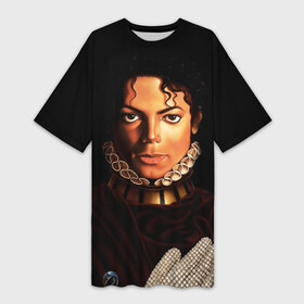 Платье-футболка 3D с принтом Король Майкл Джексон ,  |  | king | michael jackson | pop music | король | майкл | музыка | перчатка | поп музыка