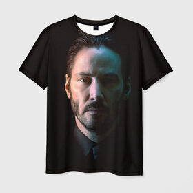 Мужская футболка 3D с принтом Киану Ривз Keanu Reeves , 100% полиэфир | прямой крой, круглый вырез горловины, длина до линии бедер | киану ривз keanu reeves