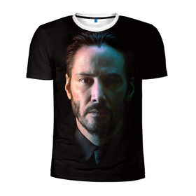 Мужская футболка 3D спортивная с принтом Киану Ривз Keanu Reeves , 100% полиэстер с улучшенными характеристиками | приталенный силуэт, круглая горловина, широкие плечи, сужается к линии бедра | киану ривз keanu reeves