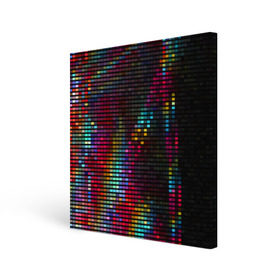 Холст квадратный с принтом neon-abstract , 100% ПВХ |  | Тематика изображения на принте: пиксельный