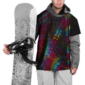 Накидка на куртку 3D с принтом neon-abstract , 100% полиэстер |  | пиксельный