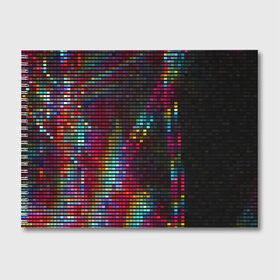 Альбом для рисования с принтом neon-abstract , 100% бумага
 | матовая бумага, плотность 200 мг. | пиксельный