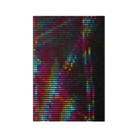 Обложка для паспорта матовая кожа с принтом neon-abstract , натуральная матовая кожа | размер 19,3 х 13,7 см; прозрачные пластиковые крепления | Тематика изображения на принте: пиксельный