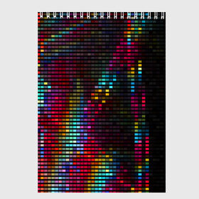Скетчбук с принтом neon-abstract , 100% бумага
 | 48 листов, плотность листов — 100 г/м2, плотность картонной обложки — 250 г/м2. Листы скреплены сверху удобной пружинной спиралью | пиксельный