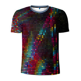 Мужская футболка 3D спортивная с принтом neon-abstract , 100% полиэстер с улучшенными характеристиками | приталенный силуэт, круглая горловина, широкие плечи, сужается к линии бедра | пиксельный