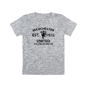 Детская футболка хлопок с принтом Manchester United - Est.1878 (Чёрный) , 100% хлопок | круглый вырез горловины, полуприлегающий силуэт, длина до линии бедер | Тематика изображения на принте: manchester united | манчестер юнайтед | футбол