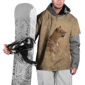 Накидка на куртку 3D с принтом Львица в траве , 100% полиэстер |  | Тематика изображения на принте: амурский | животные | киса | кот | котенок | кошка | лев | львица | пума | рысь | серый | тигр | хищник