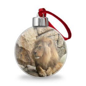 Ёлочный шар с принтом Лев , Пластик | Диаметр: 77 мм | амурский | животные | киса | кот | котенок | кошка | лев | львица | пума | рысь | серый | тигр | хищник
