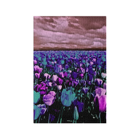Обложка для паспорта матовая кожа с принтом Поле тюльпанов , натуральная матовая кожа | размер 19,3 х 13,7 см; прозрачные пластиковые крепления | flower | весна | поле | полевой цветок | природа | цветочки | цветы