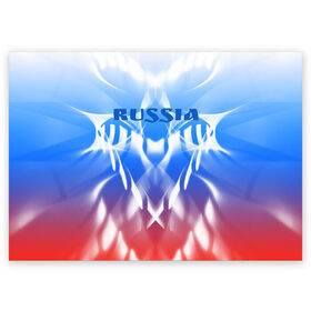 Поздравительная открытка с принтом Россия и узоры , 100% бумага | плотность бумаги 280 г/м2, матовая, на обратной стороне линовка и место для марки
 | Тематика изображения на принте: абстрактный | интересный | красивый | мода | новый | объем | патриотизм | плавный | россия | стиль | стильный | узор | цвет | яркий