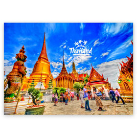 Поздравительная открытка с принтом Таиланд , 100% бумага | плотность бумаги 280 г/м2, матовая, на обратной стороне линовка и место для марки
 | architecture | bangkok | clouds | landmark | people | sky | temple of the emerald buddha | thailand | tourism | архитектура | бангкок | достопримечательность | люди | небо | облака | таиланд | туризм | храм изумрудного будды