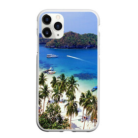 Чехол для iPhone 11 Pro Max матовый с принтом Таиланд , Силикон |  | beach | clouds | islands | palm trees | people | sand | sea | ships | sky | thailand | tourism | корабли | люди | море | небо | облака | острова | пальмы | песок | пляж | таиланд | туризм
